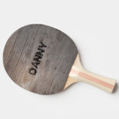 Rustikales Holz mit Ihrem Namen Ping Pong Paddle Tischtennis Schläger (Seitenansicht)