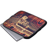 Rustikales Holz mit Messingschloss, braun Laptopschutzhülle (Vorne Knopf)