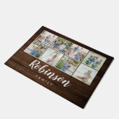 Rustikales Holz Mit Monogramm 8 Foto Familienkolle Fußmatte (Schrägansicht)