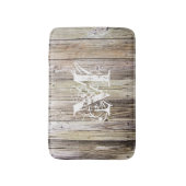 Rustikales Holz Mit Monogramm Bath Mat Badematte (Vorderseite Vertikal)