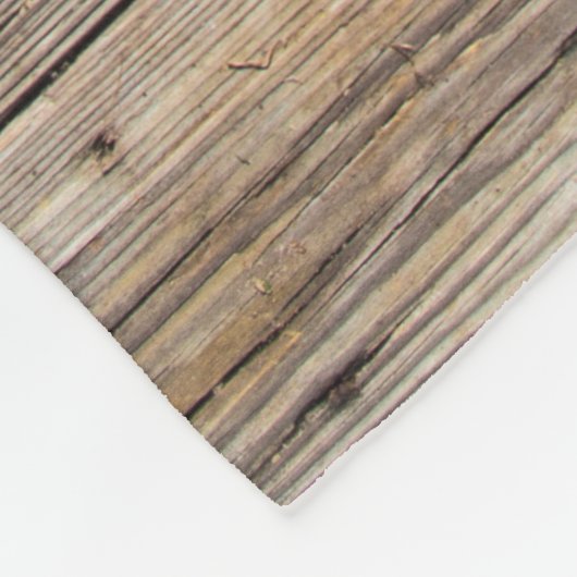 Rustikales Holz Mit Monogramm Fleecedecke (Ecke)