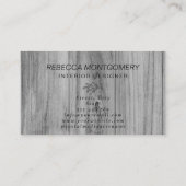 Rustikales Holz Mit Monogramm Gold Visitenkarte (Rückseite)