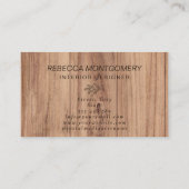 Rustikales Holz Mit Monogramm Gold Visitenkarte (Rückseite)