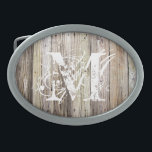 Rustikales Holz Mit Monogramm Ovale Gürtelschnalle<br><div class="desc">Dieses Foto zeigt den rustikalen Charme der verwitterten Dockboards, jedes mit seiner eigenen Geschichte in den Graining, Knoten und Patina von Jahren, die der Sonne, Salz und Regen ausgesetzt sind. Die weiche Mischung aus grauem Taupe mit dunkelbraunen, grünen und weißen Farbtupfern schafft eine elegante und dennoch entspannte Palette - perfekt...</div>