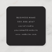 Rustikales Holz mit Monogramm Quadratische Visitenkarte (Rückseite)