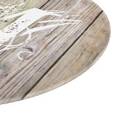 Rustikales Holz Mit Monogramm Schneidebrett (Ecke)