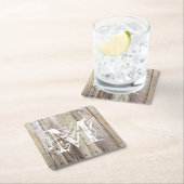 Rustikales Holz Mit Monogramm Untersetzer (Vor Ort)