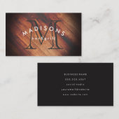 Rustikales Holz mit Monogramm Visitenkarte (Vorne/Hinten)