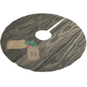 Rustikales Holz Mit Monogramm Weihnachtsbaumrock Polyester Weihnachtsbaumdecke (Schrägansicht)