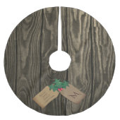 Rustikales Holz Mit Monogramm Weihnachtsbaumrock Polyester Weihnachtsbaumdecke (Vorderseite)