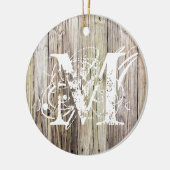 Rustikales Holz Mit Monogramm Weihnachtsschmuck (Links)