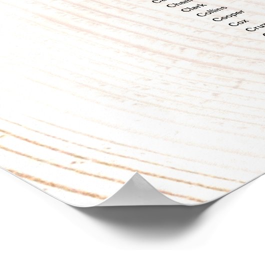 Rustikales Holz mit Nachname Poster (Ecke)