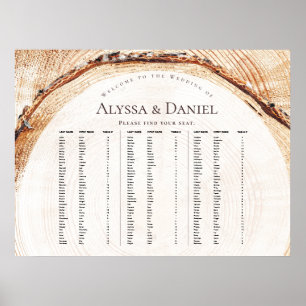 Rustikales Holz mit Nachname Poster