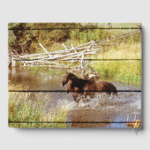 Rustikales Holz mit Pferdeschenkbuch Gästebuch (Rückseite)