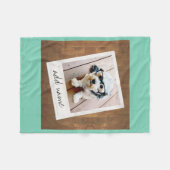 Rustikales Holz mit quadratischem Foto Fleecedecke (Vorderseite (Horizontal))