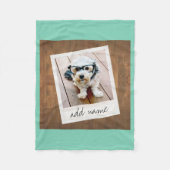 Rustikales Holz mit quadratischem Foto Fleecedecke (Vorderseite)