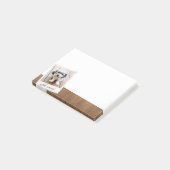 Rustikales Holz mit quadratischem Foto Post-it Klebezettel (angewinkelt)