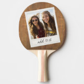 Rustikales Holz mit quadratischem Foto Tischtennis Schläger (Vorderseite)