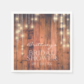 Rustikales Holz mit String Lights | BRAUTPARTY Serviette (Vorderseite)