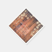 Rustikales Holz mit String Lights | BRAUTPARTY Serviette (Ecke)