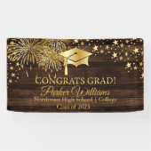 Rustikales Holz mit Ton Glückwunsch Grad Banner (Horizontal)