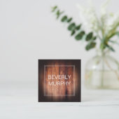 Rustikales Holz mit Verzierung und Vignette Quadratische Visitenkarte (Stehend Vorderseite)