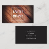 Rustikales Holz mit Verzierung und Vignette Visitenkarte (Vorne/Hinten)