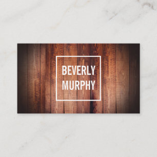 Rustikales Holz mit Verzierung und Vignette Visitenkarte