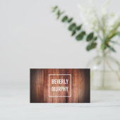 Rustikales Holz mit Verzierung und Vignette Visitenkarte (Stehend Vorderseite)