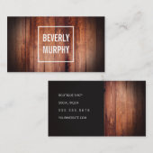 Rustikales Holz mit Verzierung und Vignette Visitenkarte (Vorne/Hinten)