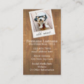 Rustikales Holz mit Vintagem quadratischem Foto Visitenkarte (Rückseite)