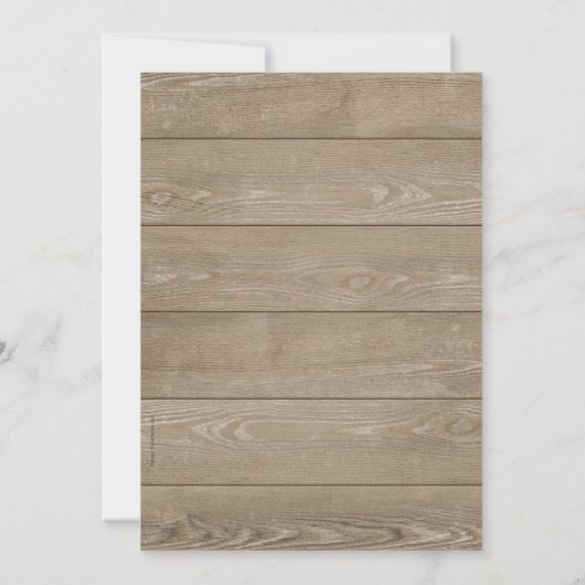 Rustikales Holz mit Vintager Spitze Einladung (Rückseite)