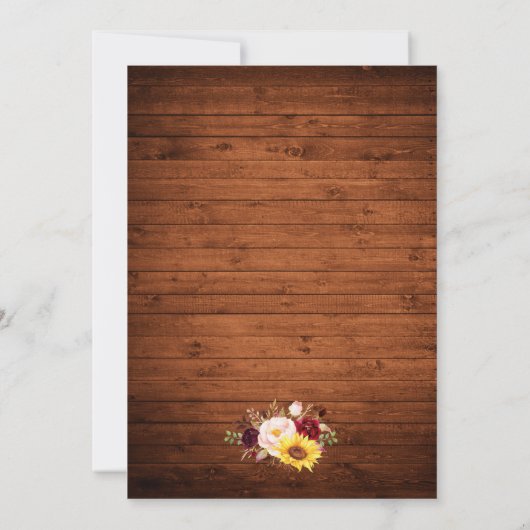 Rustikales Holz Mixed Floral Jar Lights Hochzeit Einladung (Rückseite)