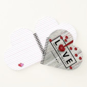 Rustikales Holz Moderne Valentinstag LIEBE Rotes H Notizblock (Innenseite)