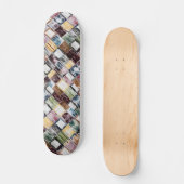 Rustikales Holz Modernes, farbenfrohes Blockmuster Skateboard (Vorderseite)
