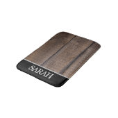 Rustikales Holz Monogram Bauernstall gestört Badematte (Schrägansicht)