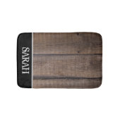 Rustikales Holz Monogram Bauernstall gestört Badematte (Vorderseite)