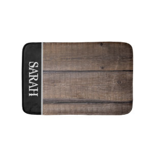 Rustikales Holz Monogram Bauernstall gestört Badematte