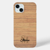 Rustikales Holz, monogramiert Case-Mate iPhone Hülle (Rückseite)