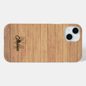 Rustikales Holz, monogramiert Case-Mate iPhone Hülle (Rückseite (Horizontal))