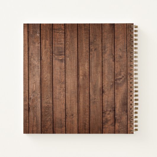 Rustikales Holz Monogramm Name Blumenschrift Notizblock (Rückseite)