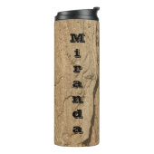 Rustikales Holz Muster Foto Braun Natur Thermosbecher (Nach links gedreht)