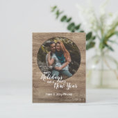 Rustikales Holz Muster Saisonurlaub Gruß Postkarte (Stehend Vorderseite)