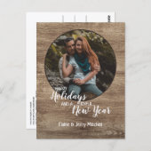 Rustikales Holz Muster Saisonurlaub Gruß Postkarte (Vorne/Hinten)