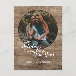 Rustikales Holz Muster Saisonurlaub Gruß Postkarte