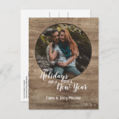 Rustikales Holz Muster Saisonurlaub Gruß Postkarte (Vorne/Hinten)