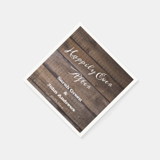 Rustikales Holz nach rustikaler Hochzeit Serviette (Ecke)