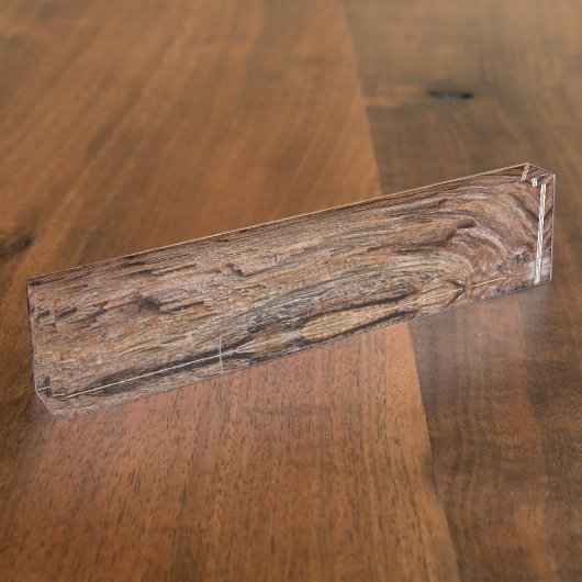 Rustikales Holz Namensplakette (Seite)