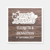 Rustikales Holz nur verheiratet Elegante Country W Serviette (Vorderseite)