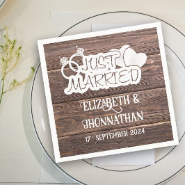 Rustikales Holz nur verheiratet Elegante Country W Serviette